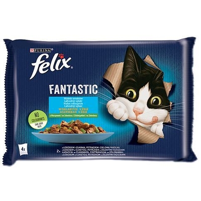 Product Υγρή Τροφή Γάτας Felix Fantastic country flavors in jelly, salmon, trout with vegetables - 340g (4x 85 g) base image