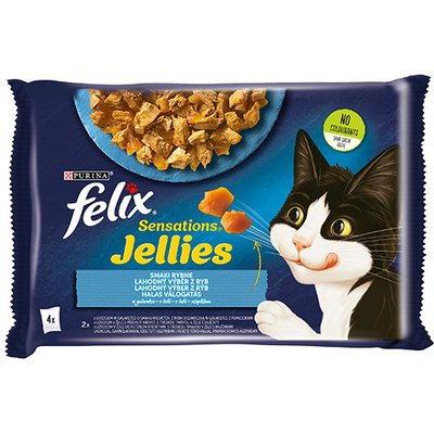 Product Υγρή Τροφή Γάτας Felix Sensations Mix - salmon, shrimps, ocean fish with tomatoes 4x85 g base image