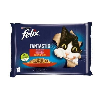 Product Υγρή Τροφή Γάτας Felix Fantastic rabbit, lamb - wet food for cats 340 g (4x 85 g) base image