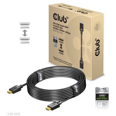 Product Καλώδιο HDMI Club 3D Ultra High Speed HDMI Certified 4K120Hz 8K60Hz 48Gbps M/M 5m/16.4ft base image