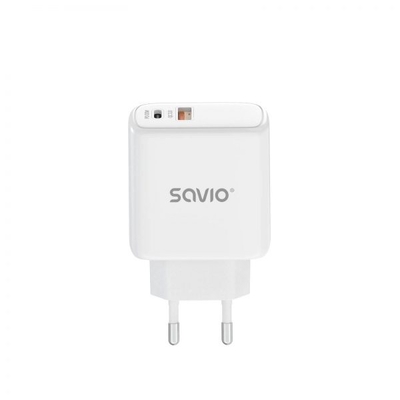 Product Φορτιστής Πρίζας Savio LA-06 USB Type A & Type C Quick 3.0 Indoor base image