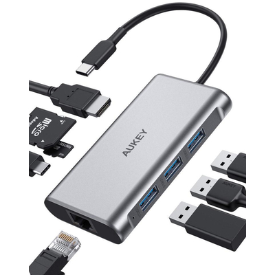 Product USB Hub Aukey CB-C91 5000 Mbit/s Black base image