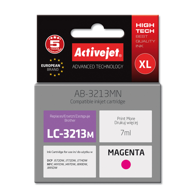 Product Μελάνι συμβατό Activejet AB-3213MN for Brother, LC3213M Supreme; 7 ml; magenta base image