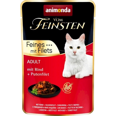 Product Υγρή Τροφή Γάτας Animonda vom Feinsten Beef, turkey fillet 85 g base image