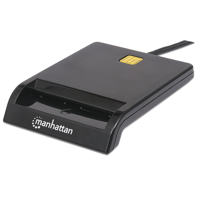 Product Card Reader Manhattan USB-A Contact Smart 12 Mbps,Windows or Mac, Cable 105cm, Black base image