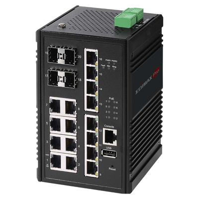 Product Network Switch Edimax IGS-5416P network Managed Gigabit Ethernet (10/100/1000) (PoE) Black base image