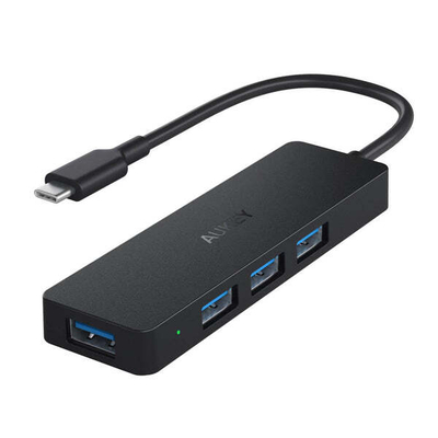 Product USB Hub Aukey CB-C64 interface Black, Grey base image