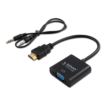 Product Αντάπτορας HDMI Savio (M) VGA (F) with audio CL-23/B Black base image