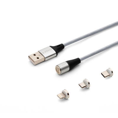 Product Καλώδιo USB Savio CL-156 2 m USB 2.0 USB-C Micro USB A/Lightning Silver base image