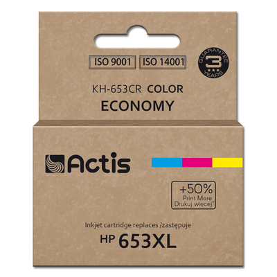 Product Μελάνι συμβατό Actis KH-653CR HP 653XL 3YM74AE; Premium; 18ml; 300 pages; colour base image