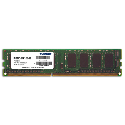 Product Μνήμη RAM Σταθερού DDR3 8GB Patriot Memory DDR3 PC3-12800 (1600MHz) DIMM base image