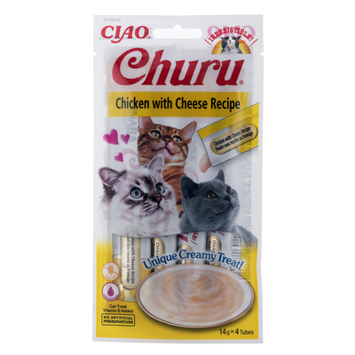 Product Υγρή Τροφή Γάτας Inaba Churu Chicken with cheese - cat treats - 4x14 g base image