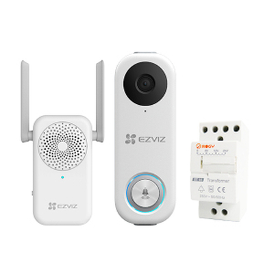 Product Θυροτηλεόραση Ezviz DB1C Smart Video Doorbell with Chime & Transformer Kit base image