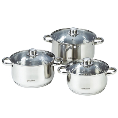 Product Σετ Μαγειρικά Σκεύη Maestro MR-2020-6M 6-piece cookware set, stainless steel base image