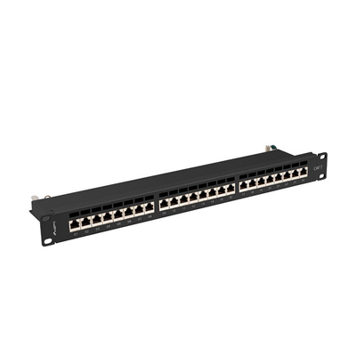 Product Patch panel Lanberg 24 port 1U Cat.7 FTP Black PPS7-1024-B base image