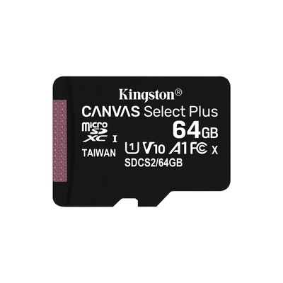 Product Κάρτα Μνήμης MicroSDXC 64GB Kingston Canvas Select Plus Class 10 UHS-I base image