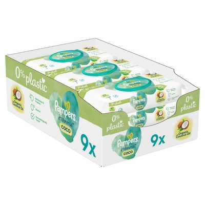 Product Μωρομάντηλα Pampers wet wipes Coconut Harm Free 9x42 pcs. base image