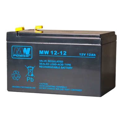 Product Μπαταρία UPS MPL MW 12-12 UPS Lead-acid AGM Maintenance-free 12 V 12 Ah Black base image