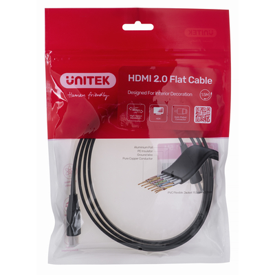 Product Καλώδιο HDMI Unitek 2.0 4K60HZ, FLAT, 1,5M base image