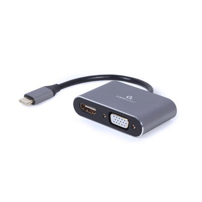 Product Αντάπτορας USB Cablexpert A-USB3C-HDMIVGA-01 0.15 m USB Type-C HDMI + VGA (D-Sub) Grey base image