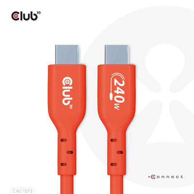 Product Καλώδιο USB Club 3D USB2 Type-C Bi-Directional Cable, Data 480Mb,PD 240W(48V/5A) EPR M/M 2m base image