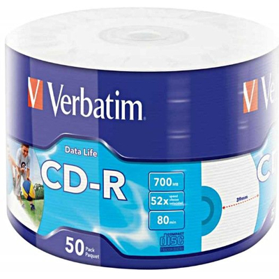 Product CD-R Verbatim 50x CD-R Printable700 MB 50 pc(s) base image