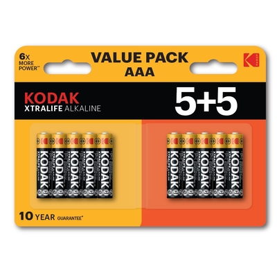 Product Μπαταρίες Αλκαλικές Kodak XTRALIFE AAA 10 (5+5 pack) base image