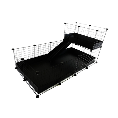 Product Κλουβί Τρωκτικών C&C modular one-storey 4x2 + Loft 2x1 + Black ramp base image