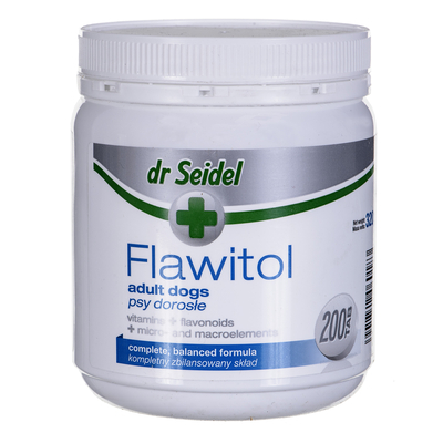 Product Συμπλήρωμα Διατροφής Dr Seidel Flawitol - tablets improving the condition for adult dogs 200tab. base image