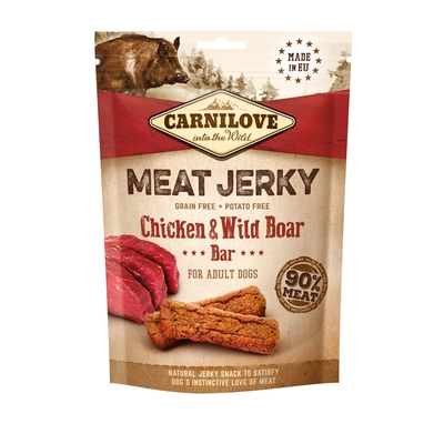 Product Ξηρά Τροφή Σκύλων Carnilove MEAT JERKY Chicken with Wild Boar - dog snack - 100 g base image