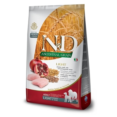 Product Ξηρά Τροφή Σκύλων Farmina N&D ANCESTRAL GRAIN LIGHT - CHICKEN. SPELT.OATS AND POMEGRANATE ADULT MEDIUM & MAXI 12kg base image