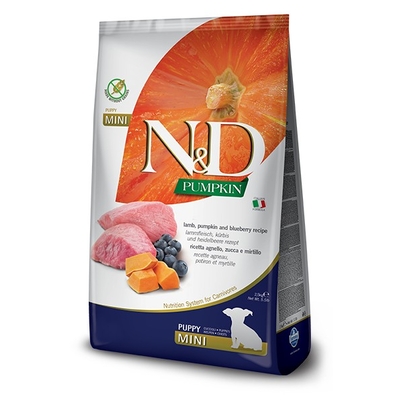 Product Ξηρά Τροφή Σκύλων Farmina N&D GF PUMPKIN LAMB&BLUEBERRY PUPPY MINI 2.5kg base image
