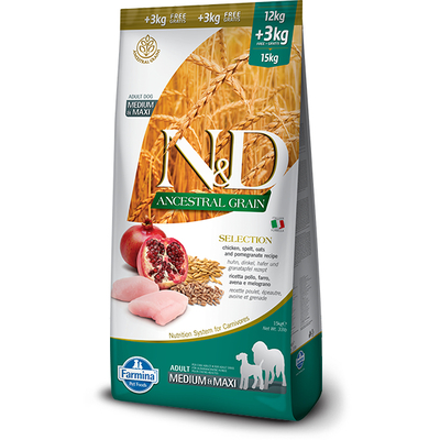 Product Ξηρά Τροφή Σκύλων Farmina Pet Food N&D Ancestral Grain Canine 15 kg Adult Chicken base image