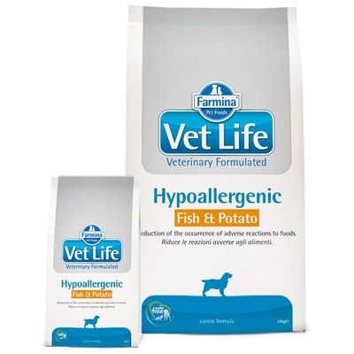 Product Ξηρά Τροφή Σκύλων Farmina Vet Life Hypoallergenic Fish & Potato 12kg base image