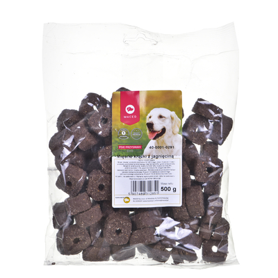 Product Ξηρά Τροφή Σκύλων Maced Dog biscuits - meat rings with lamb 500g base image