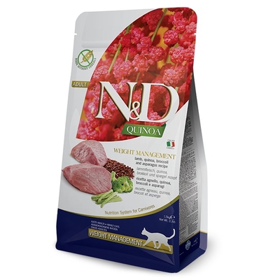 Product Ξηρά Τροφή Γάτας Farmina N&D QUINOA WEIGHT MANAGEMENT LAMB & BROCCOLI 5kg base image