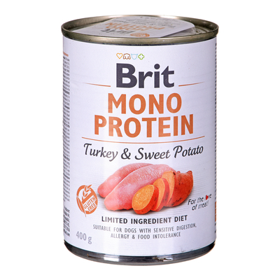 Product Υγρή Τροφή Σκύλων BRIT MONO PROTEIN Turkey with sweet potato 400 g base image