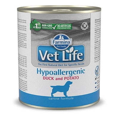 Product Υγρή Τροφή Σκύλων Farmina Vet Life Diet Hypoallergenic Duck & Potato 300 g base image