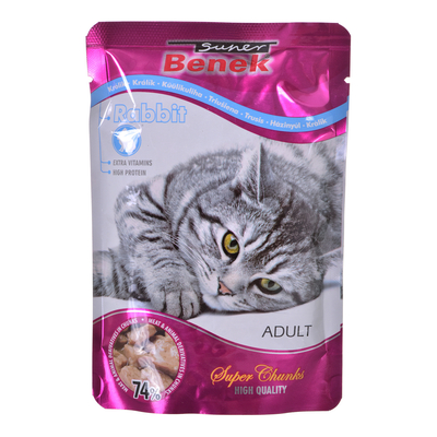 Product Υγρή Τροφή Γάτας Super Benek Rabbit in sauce - wet cat food - 100 g base image