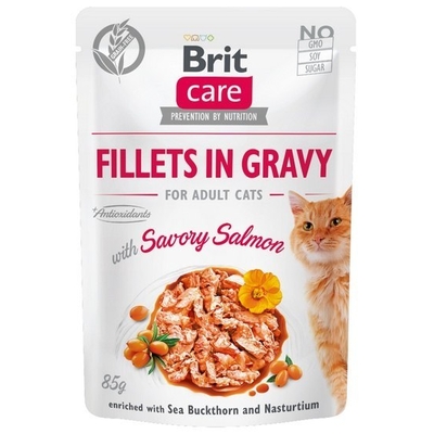Product Υγρή Τροφή Γάτας Brit Care Cat Fillets In Gravy Savory Salmon 85g base image