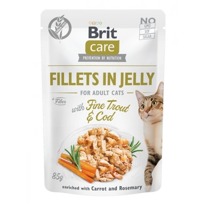 Product Υγρή Τροφή Γάτας Brit Care Cat Fillets In Jelly Fine Trout&Cod 85g base image