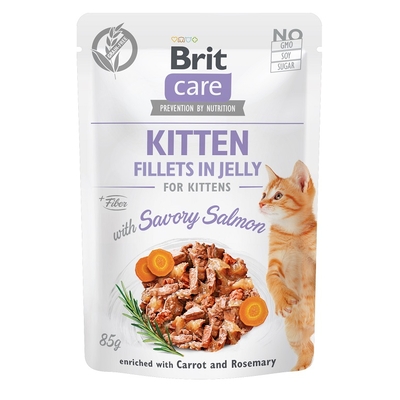 Product Υγρή Τροφή Γάτας Brit Care Cat Fillets In Jelly Kitten Savory Salmon 85g base image