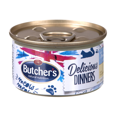 Product Υγρή Τροφή Γάτας Butcher's CLASSIC DELICIOUS DINNERS Mousse Tuna and marine fish 85 g base image