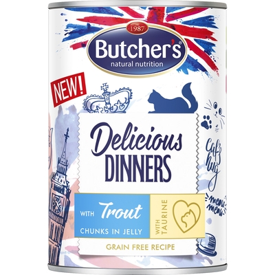 Product Υγρή Τροφή Γάτας Butcher's Delicious Dinners Pieces jelly 400g base image