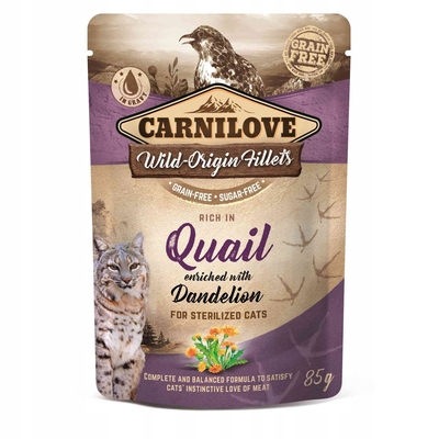 Product Υγρή Τροφή Γάτας Carnilove Pouch Quail&Dendelion Sterilized 85 g base image