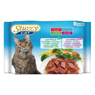 Product Υγρή Τροφή Γάτας Stuzzy Multipack 4x100g - 2x chicken 2x veal base image