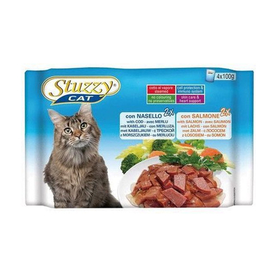 Product Υγρή Τροφή Γάτας Stuzzy Multipack 4x100g -2x hake 2x salmon base image