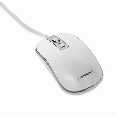 Product Ποντίκι Ενσύρματο Gembird MUS-4B-06-WS optical USB, 1200 DPI, white/silver base image