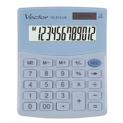 Product Αριθμομηχανή Vector KAV VC-812 LB LIGHT BLUE base image