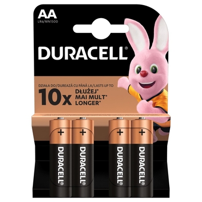Product Μπαταρίες Αλκαλικές Duracell LR06 Single-use AA (4 τμχ) base image